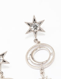 Silver Celestial Long Drop Earrings - link has visual effect only