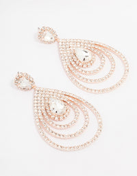 Rose Gold Layered Pear Drop Earrings - link has visual effect only