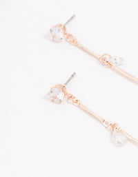 Rose Gold Cubic Zirconia Drop Earrings - link has visual effect only