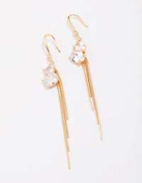 Gold Cubic Zirconia Chain Drop Earrings - link has visual effect only