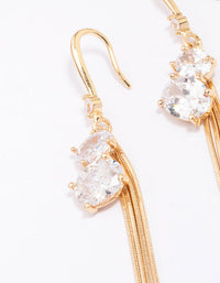 Gold Cubic Zirconia Chain Drop Earrings - link has visual effect only