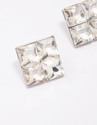 Silver Square Diamante Stud Earrings - link has visual effect only