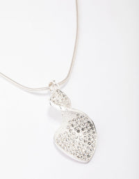 Silver Diamante Twisted Pendant Necklace - link has visual effect only