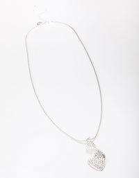 Silver Diamante Twisted Pendant Necklace - link has visual effect only