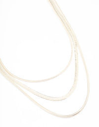 Silver Multi Row Necklace - link has visual effect only