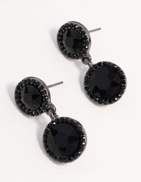 Gunmetal Black Stone Drop Earrings - link has visual effect only