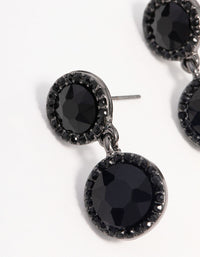 Gunmetal Black Stone Drop Earrings - link has visual effect only