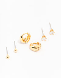 Gold Plated Mini Hoop Earring 3-Pack - link has visual effect only