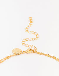 Gold Plated Cubic Zirconia Cross Coin Layered Necklace - link has visual effect only