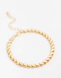 Gold Plated Risoni Chain Bracelet - link has visual effect only