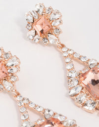 Rose Gold Antique Pink Stone Drop Earrings - link has visual effect only