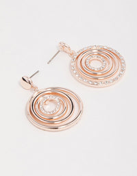 Rose Gold Circular Drop Earrings - link has visual effect only