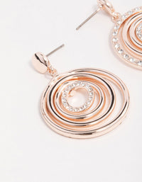 Rose Gold Circular Drop Earrings - link has visual effect only