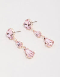 Rose Gold Lilac Heart Stone Drop Earrings - link has visual effect only