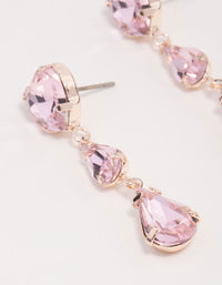 Rose Gold Lilac Heart Stone Drop Earrings - link has visual effect only