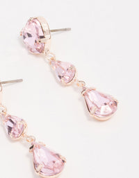 Rose Gold Lilac Heart Stone Drop Earrings - link has visual effect only