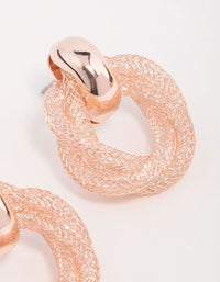 Rose Gold Chain Wrap Stud Earrings - link has visual effect only