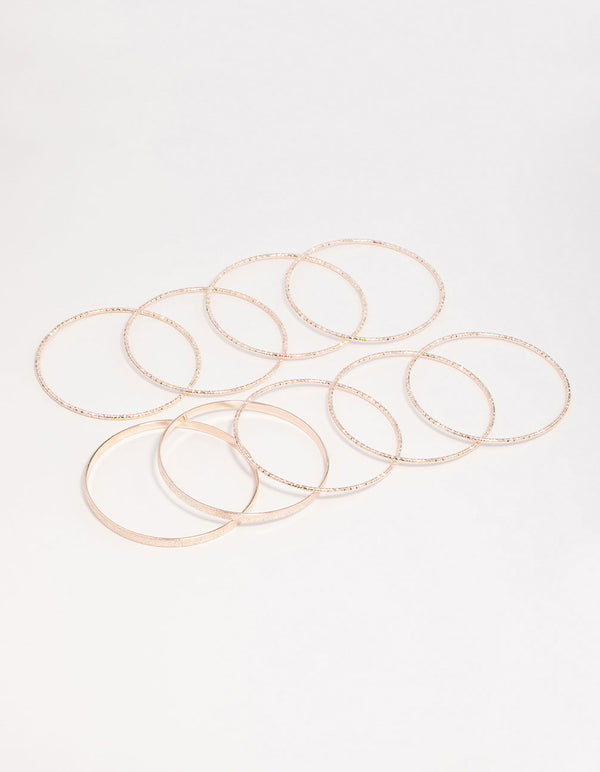 Mixed Rose Gold Bangle Pack