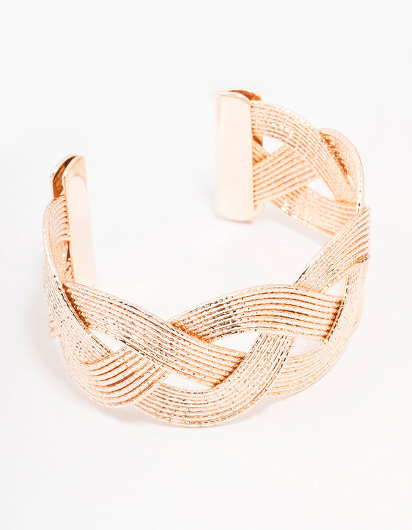 Rose Gold Twisted Wrist Cuff