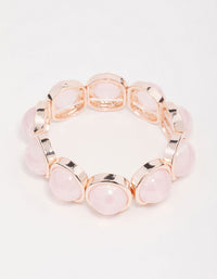 Rose Gold Pink Stone Stretch Bracelet - link has visual effect only