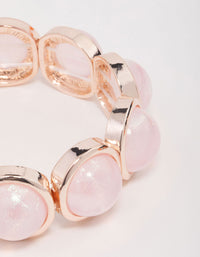 Rose Gold Pink Stone Stretch Bracelet - link has visual effect only