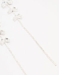 Silver Cubic Zirconia Petal Stem Drop Earrings - link has visual effect only