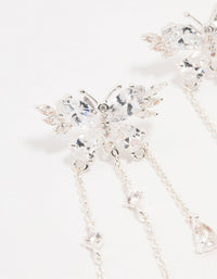 Silver Cubic Zirconia Butterfly Drop Earrings - link has visual effect only