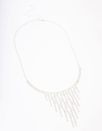 Silver Cubic Zirconia Drop Necklace - link has visual effect only