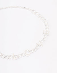 Silver Cubic Zirconia Love Bracelet - link has visual effect only