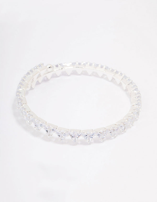 Silver Cubic Zirconia Wrist Cuff