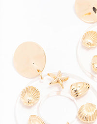 Acrylic Disc Sea Charm Drop Earrings - link has visual effect only
