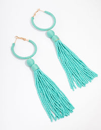 Hoop Long Tassel Drop Earrings - link has visual effect only