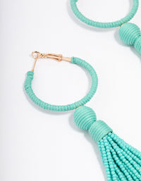 Hoop Long Tassel Drop Earrings - link has visual effect only