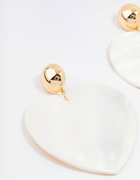 Large Shell Heart Drop Earrings - link has visual effect only