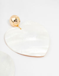 Large Shell Heart Drop Earrings - link has visual effect only