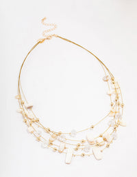 Gold Layered Beaded Necklace - link has visual effect only