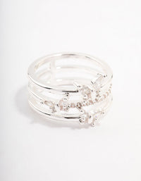 Silver Plated Butterfly Band Ring - link has visual effect only