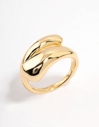 Slim Gold Plated Metal Wrapped Ring - link has visual effect only