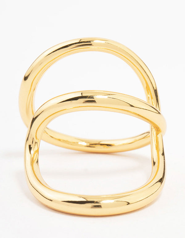 Gold Plated Elongated Wrap Ring