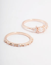 Rose Gold Marquise Stacking Ring 3-Pack - link has visual effect only