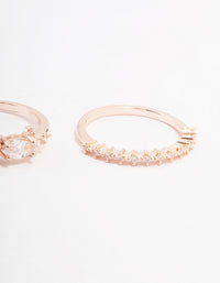 Rose Gold Marquise Stacking Ring 3-Pack - link has visual effect only