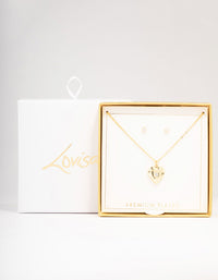 Gold Plated Cubic Zirconia Heart Jewellery Set - link has visual effect only