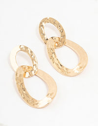 Gold Plated Molten Drop Earrings - link has visual effect only