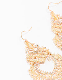 Gold Textured Statement Drop Earrings - link has visual effect only