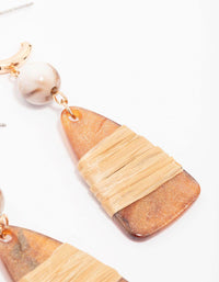 Gold Wrapped Stone Drop Earrings - link has visual effect only