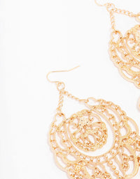 Gold Beaded Filigree Stamp Drop Earrings - link has visual effect only