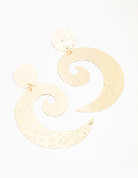 Gold Textured Swirling Drop Earrings - link has visual effect only