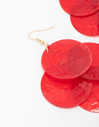 Red Coated Shell Drop Earrings - link has visual effect only