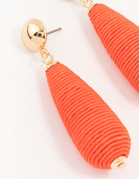 Raffia Wrapped Long Teardrop Earrings - link has visual effect only