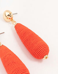 Raffia Wrapped Long Teardrop Earrings - link has visual effect only